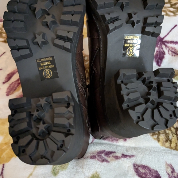 Soda Brown Heeled Boots - Picture 2 of 10